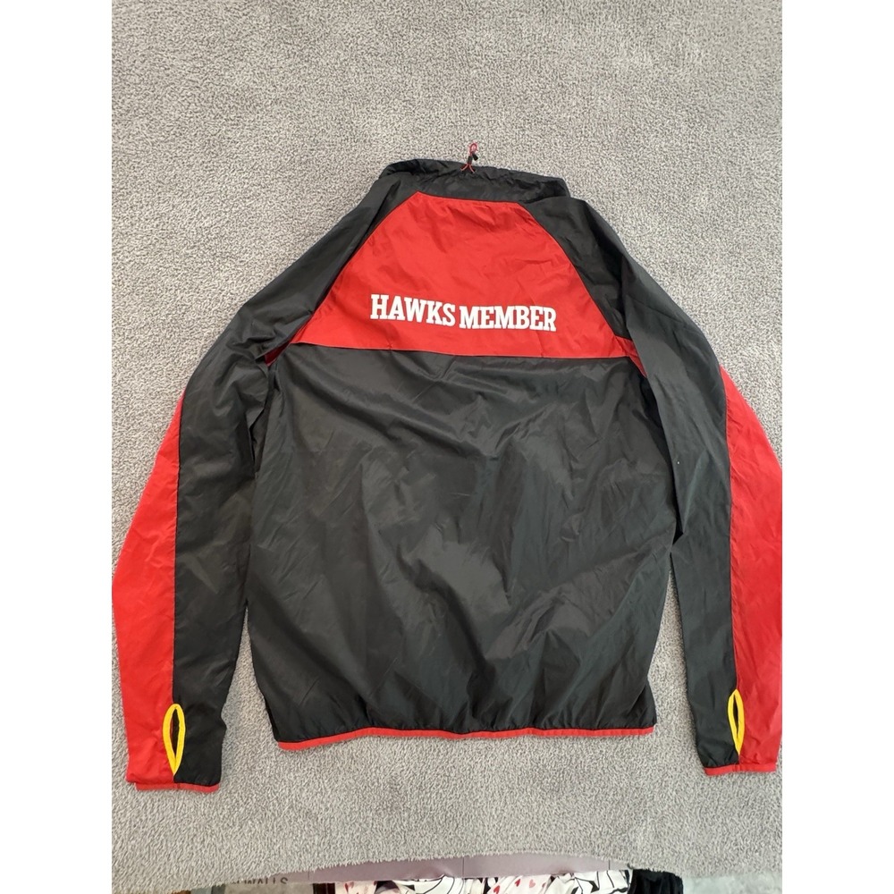 Atlanta Hawks Member Windbreaker Jacket Men's L Black Red‎ Zip Up Forever 404 2